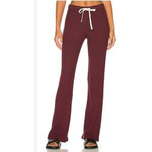 Monrow Brushed Rib Straight Sweat Pants Merlot S